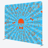 Aperturee - Aperturee Blue Rays Orange Paint Fathers Day Pillow Case Backdrop